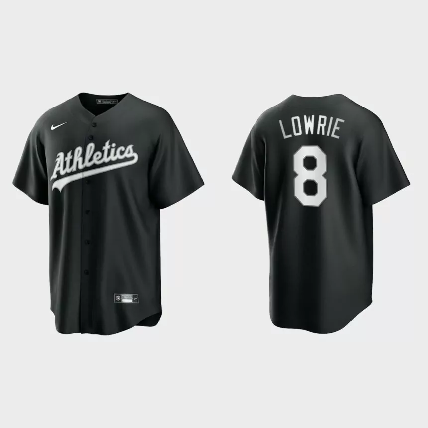 Oakland Athletics Jed Lowrie 2021 All Black Fashion Replica Jersey – Black White