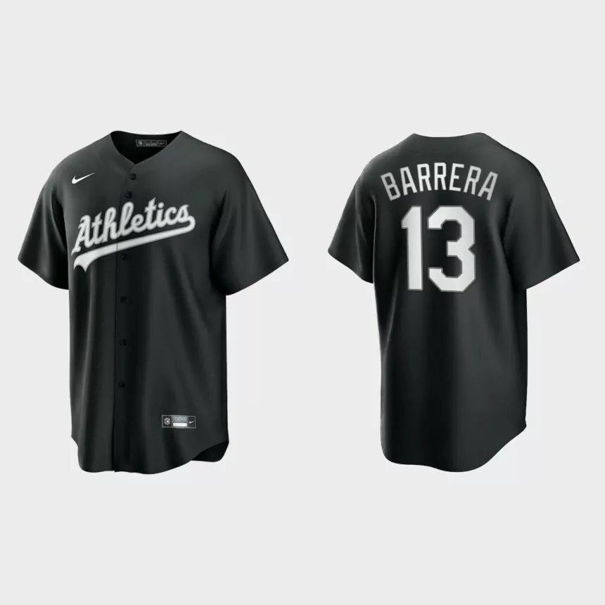 Oakland Athletics Luis Barrera 2021 All Black Fashion Replica Jersey – Black White