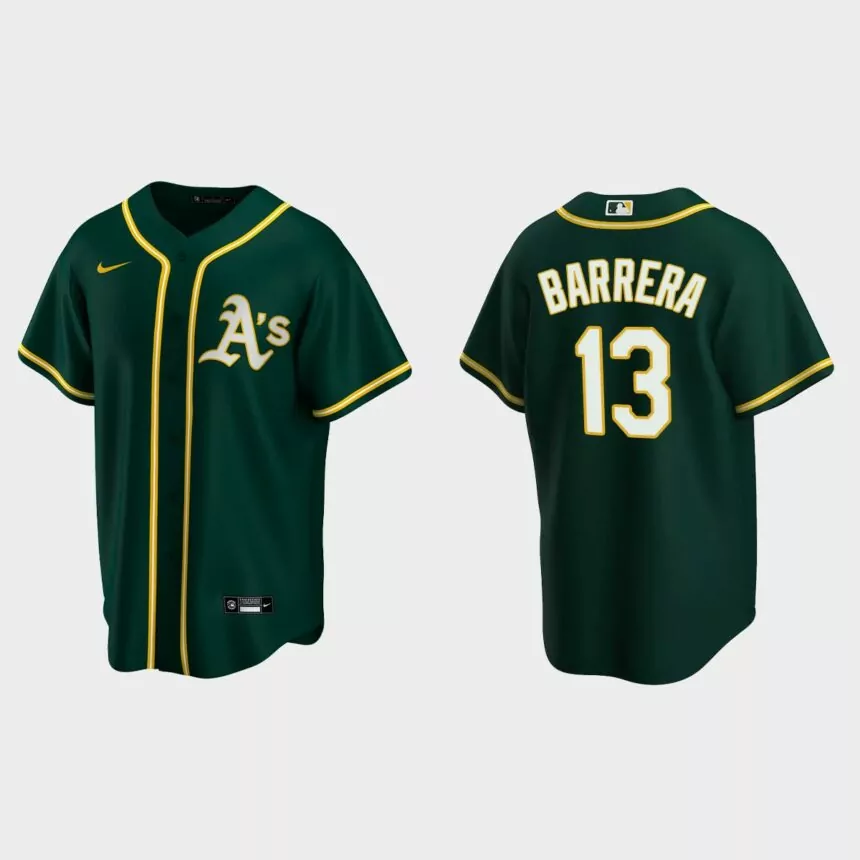 Oakland Athletics Luis Barrera Replica Alternate Jersey – Green