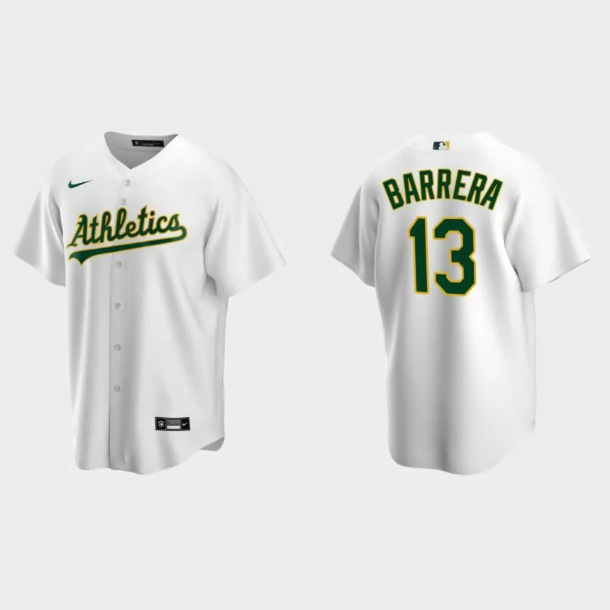 Oakland Athletics Luis Barrera Replica Home Jersey – White