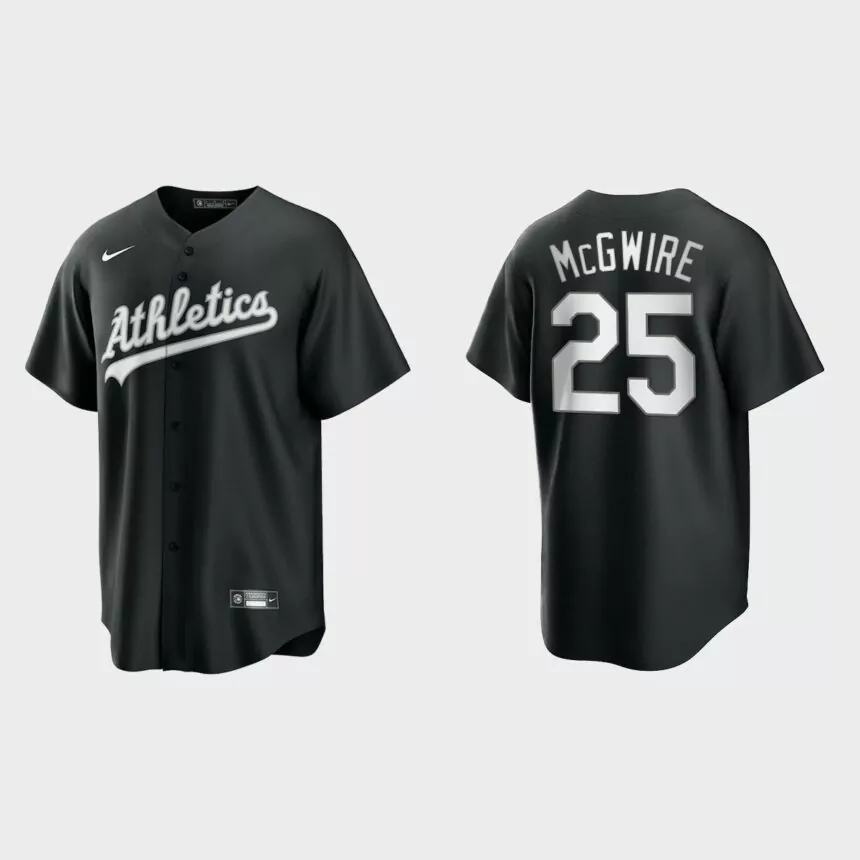 Oakland Athletics Mark McGwire 2021 All Black Fashion Replica Jersey – Black White