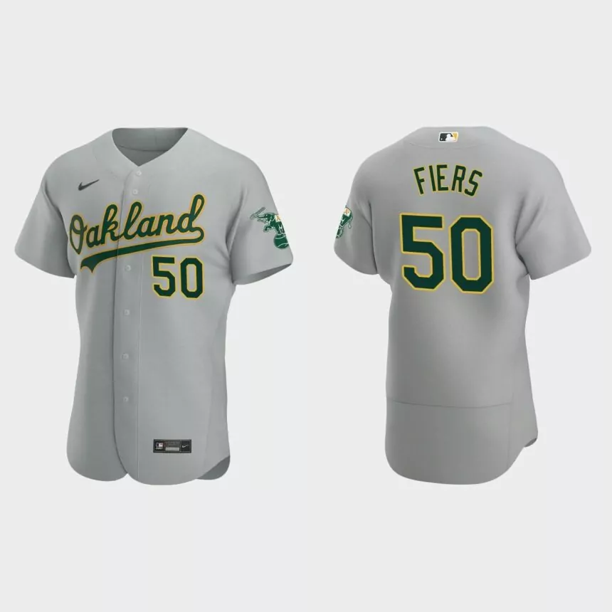Oakland Athletics Mike Fiers #50 Gray Authentic Road Jersey