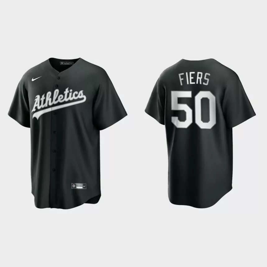Oakland Athletics Mike Fiers 2021 All Black Fashion Replica Jersey – Black White