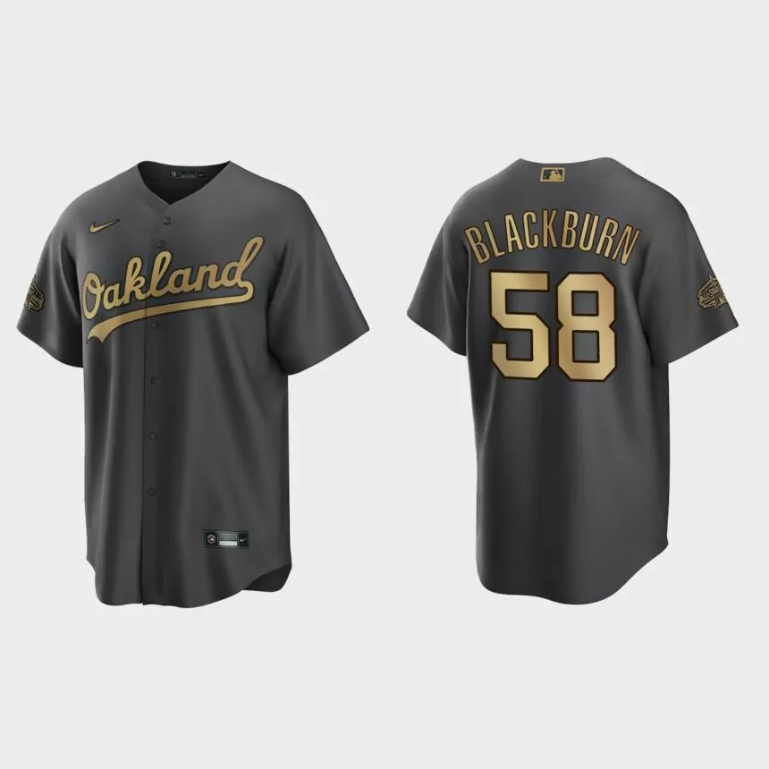 Oakland Athletics Paul Blackburn 2022 MLB All-Star Game Replica Jersey – Charcoal