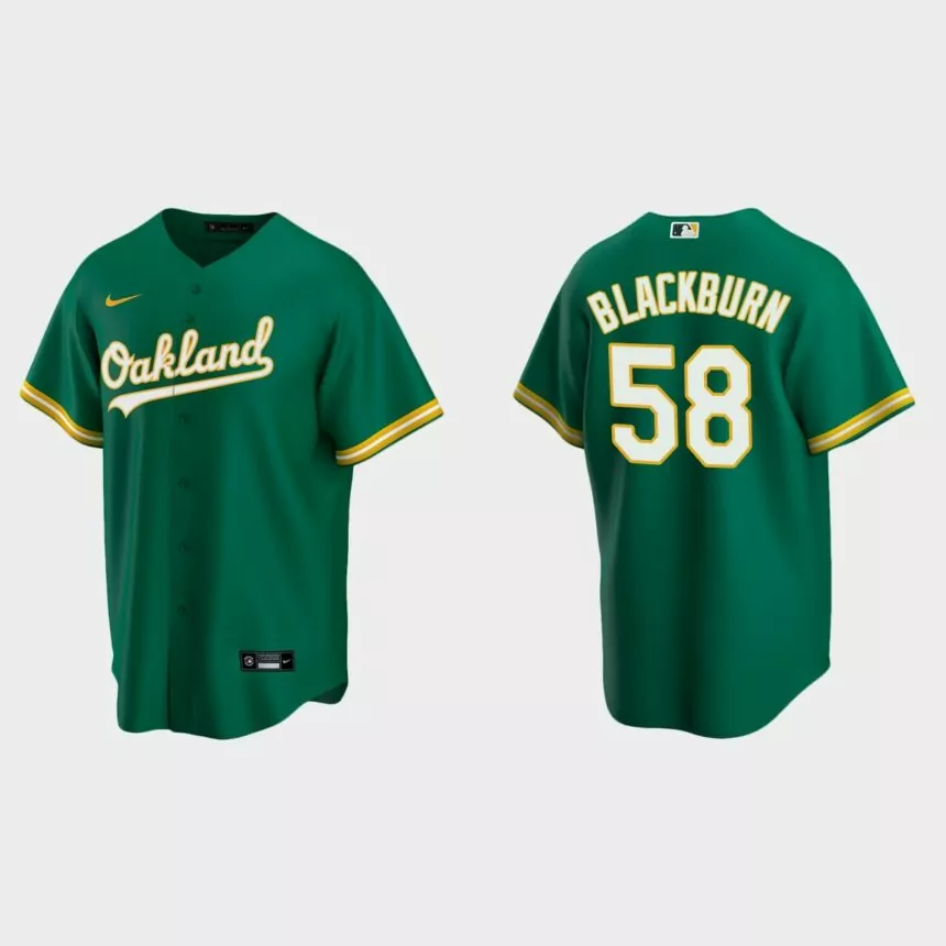 Oakland Athletics Paul Blackburn Replica Alternate Jersey – Kelly Green