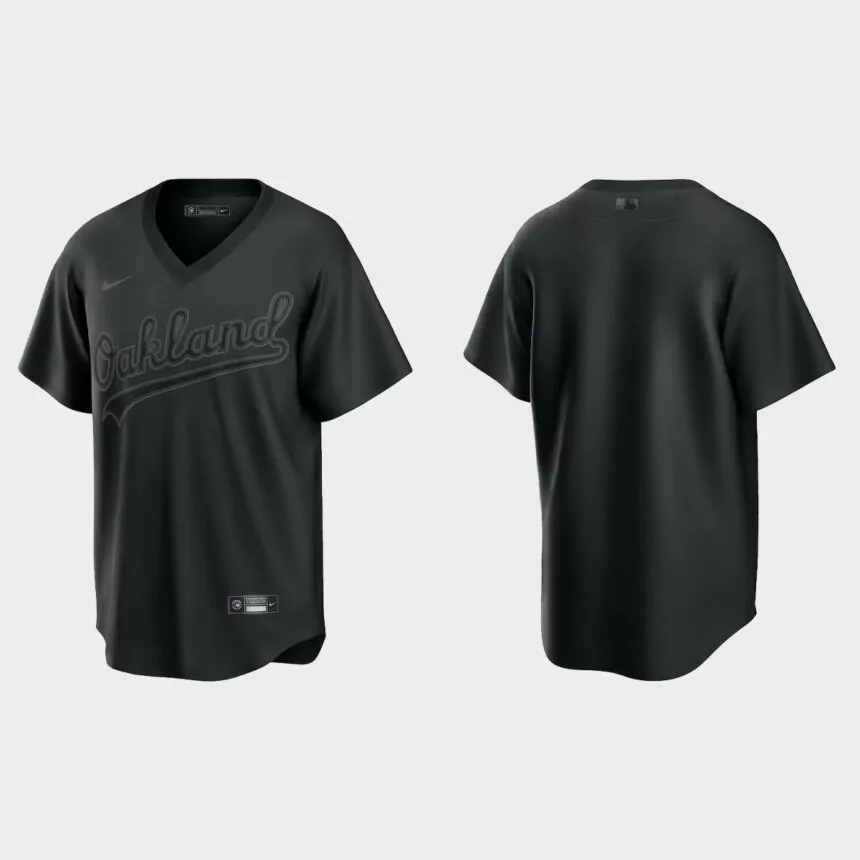 Oakland Athletics Pitch Black Fashion Replica Jersey – Black