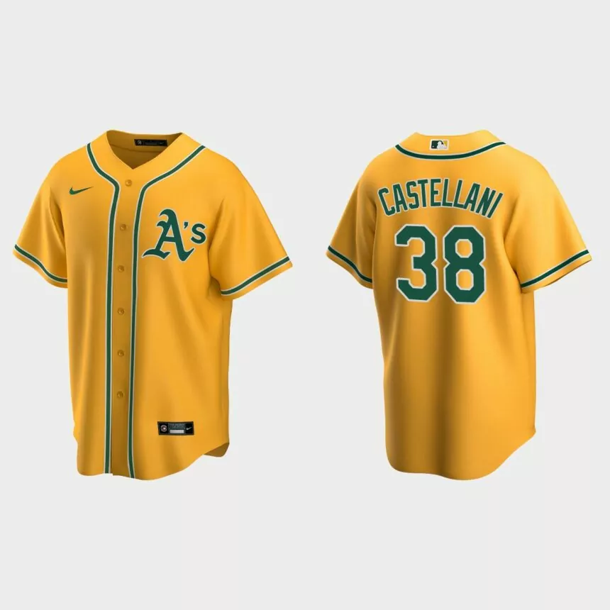 Oakland Athletics Ryan Castellani Replica Alternate Jersey – Gold