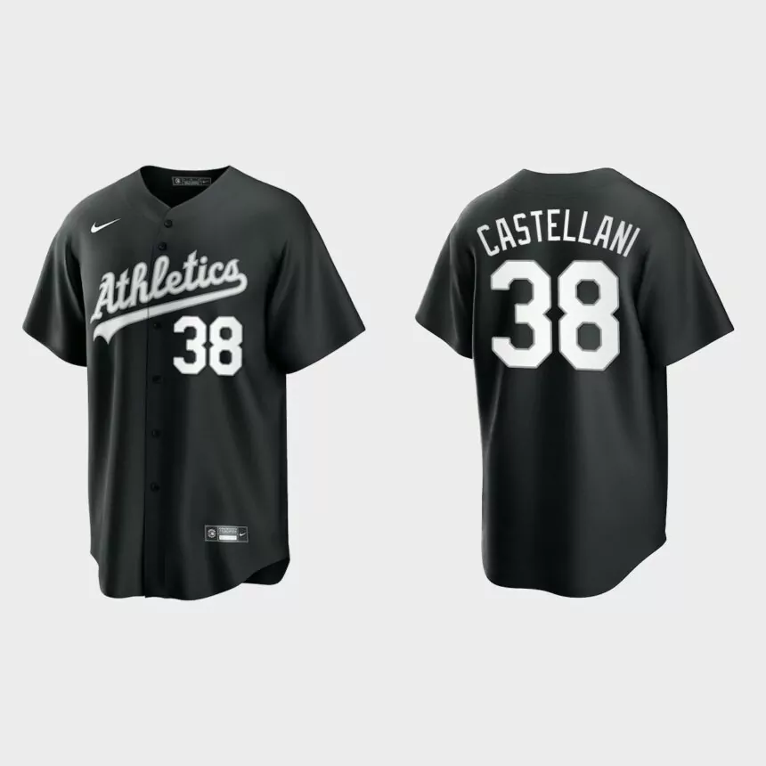 Oakland Athletics Ryan Castellani Replica Official Jersey – Black White
