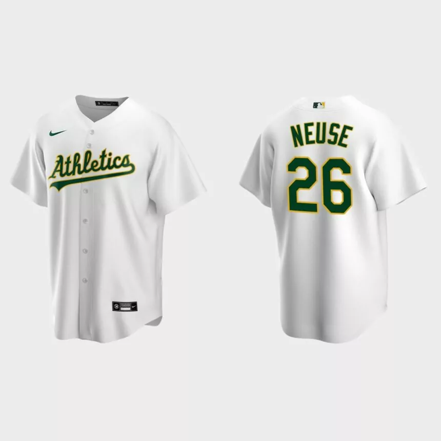 Oakland Athletics Sheldon Neuse Replica Home Jersey – White