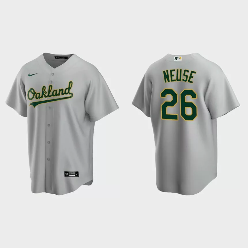 Oakland Athletics Sheldon Neuse Replica Road Jersey – Gray
