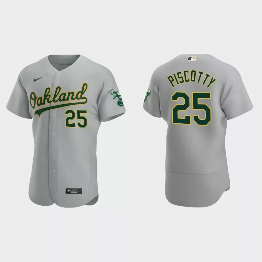 Oakland Athletics Stephen Piscotty #25 Gray Authentic Road Jersey