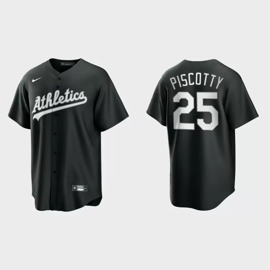 Oakland Athletics Stephen Piscotty 2021 All Black Fashion Replica Jersey – Black White