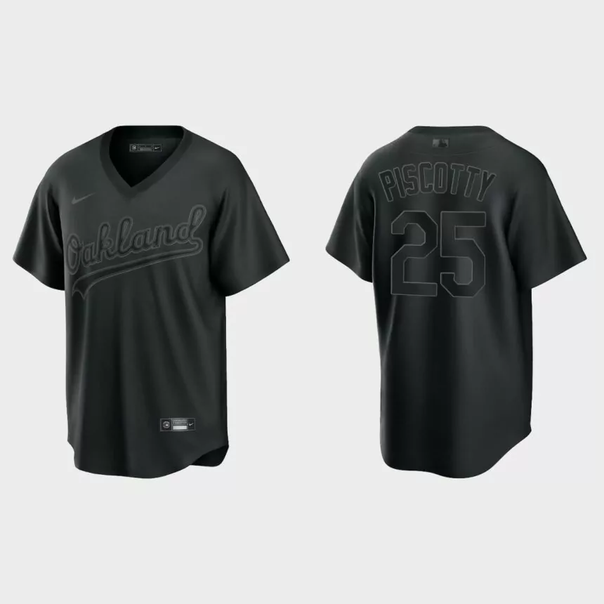 Oakland Athletics Stephen Piscotty Pitch Black Fashion Replica Jersey – Black
