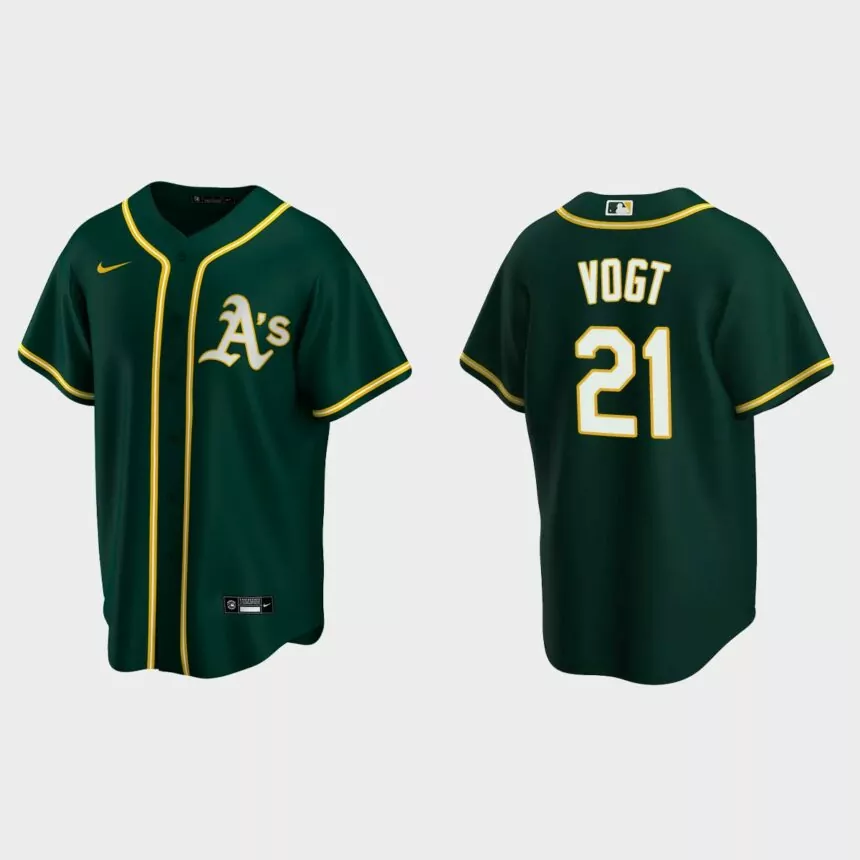 Oakland Athletics Stephen Vogt Replica Alternate Jersey – Green