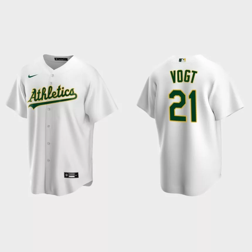 Oakland Athletics Stephen Vogt Replica Home Jersey – White