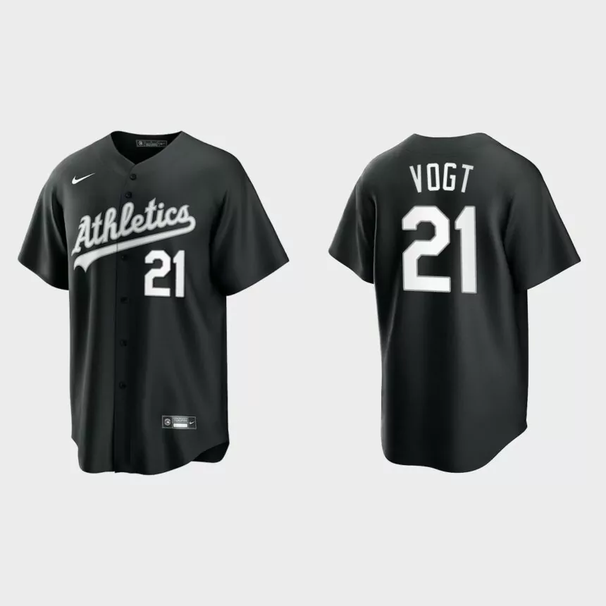 Oakland Athletics Stephen Vogt Replica Official Jersey – Black White