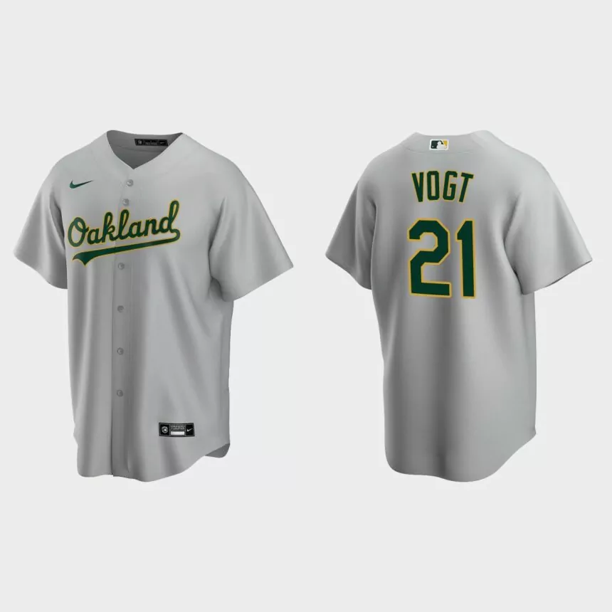 Oakland Athletics Stephen Vogt Replica Road Jersey – Gray