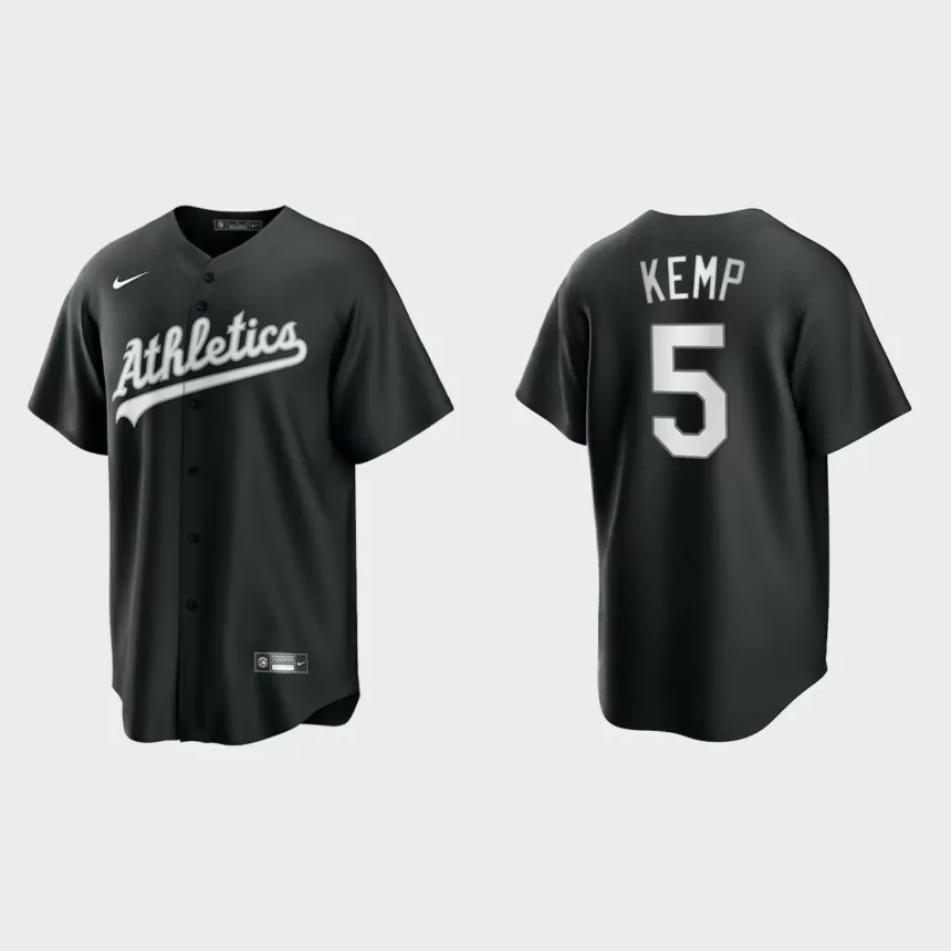Oakland Athletics Tony Kemp 2021 All Black Fashion Replica Jersey – Black White