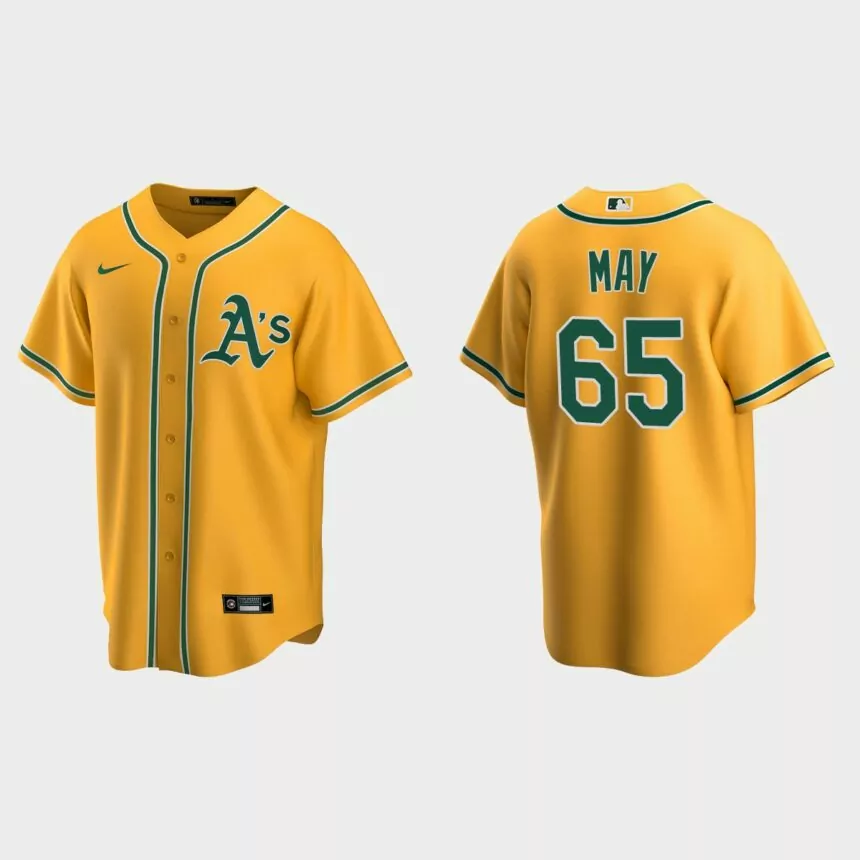 Oakland Athletics Trevor May Replica Alternate Jersey – Gold