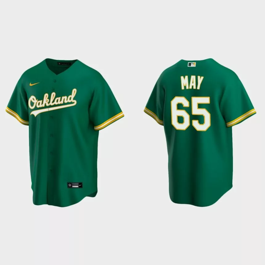Oakland Athletics Trevor May Replica Alternate Jersey – Kelly Green
