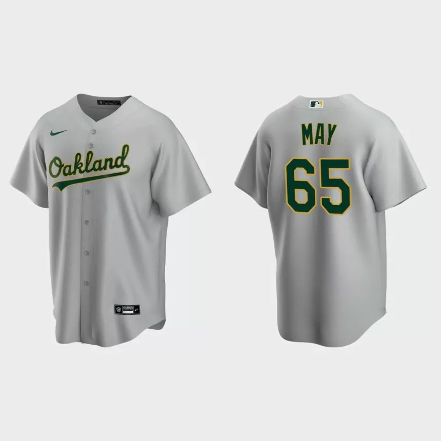 Oakland Athletics Trevor May Replica Road Jersey – Gray
