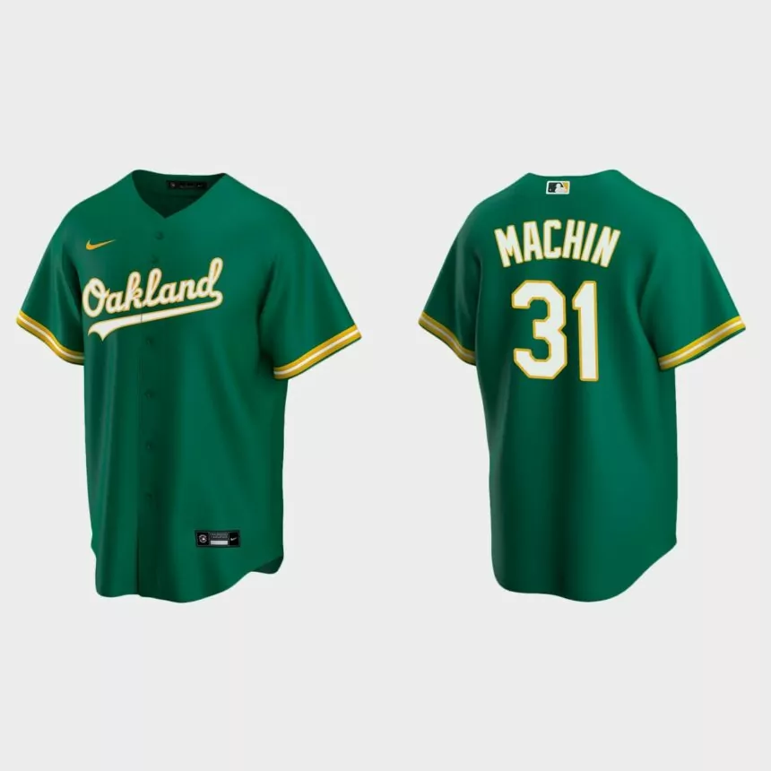 Oakland Athletics Vimael Machin Replica Alternate Jersey – Kelly Green