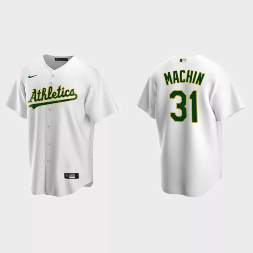Oakland Athletics Vimael Machin Replica Home Jersey – White