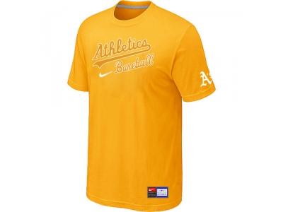 Oakland Athletics Yellow NEW Short Sleeve Practice T-Shirt