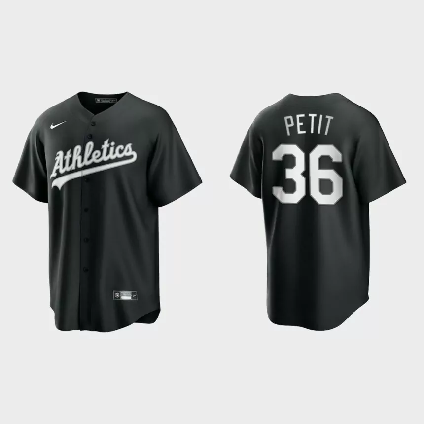 Oakland Athletics Yusmeiro Petit 2021 All Black Fashion Replica Jersey – Black White