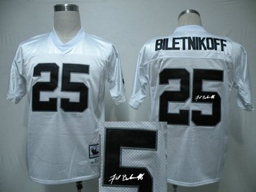 Oakland Raiders 25# BILETNIKOFF White Throwback Jersey(Signed Elite)