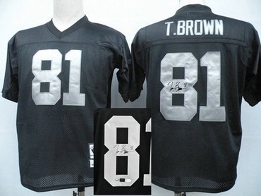 Oakland Raiders 81 T.brown Black Throwback Jersey(Signed Elite)