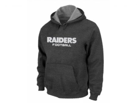 Oakland Raiders Authentic font Pullover Hoodie D.Grey