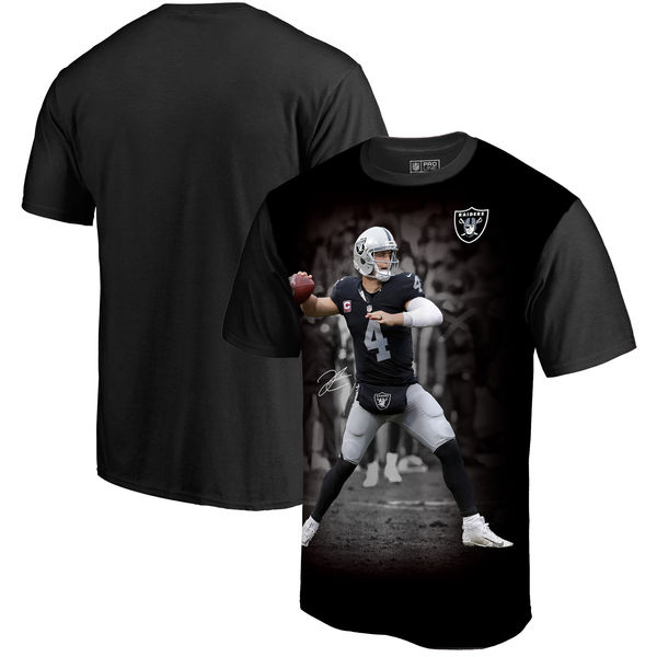 Oakland Raiders Derek Carr NFL Pro Line By Fanatics Branded NFL Player Sublimated Graphic T Shirt Black