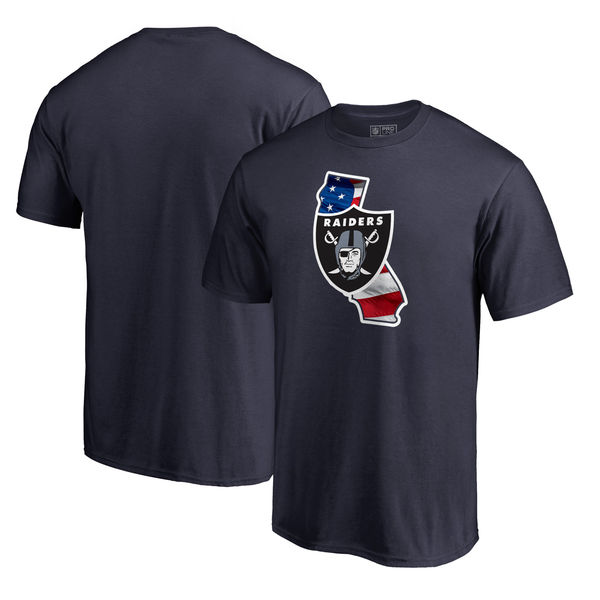 Oakland Raiders Navy NFL Pro Line By Fanatics Branded Banner State T-Shirt