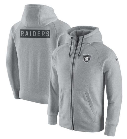 Oakland Raiders Nike Gridiron Gray 2.0 Full Zip Hoodie Ash