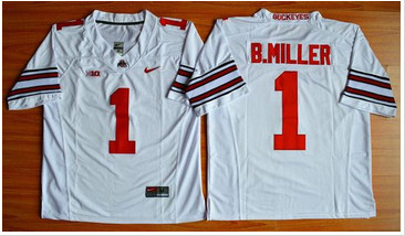 Ohio State Buckeyes #1 Braxton Miller White Limited Stitched NCAA Jersey