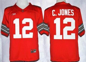 Ohio State Buckeyes #12 Cardale Jones Red Diamond Quest Stitched NCAA Jersey
