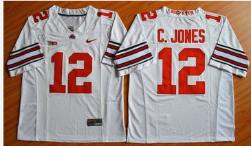 Ohio State Buckeyes #12 Cardale Jones White Diamond Quest Stitched NCAA Jersey