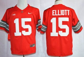 Ohio State Buckeyes #15 Ezekiel Elliott Red Diamond Quest Stitched NCAA Jersey