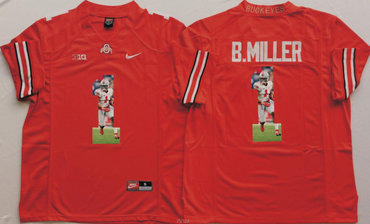 Ohio State Buckeyes 1 B.Miller Red New Portrait Number College Jersey