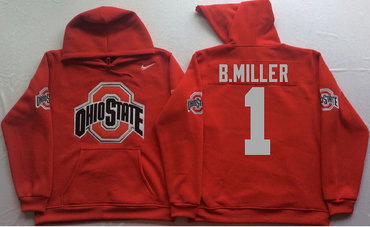 Ohio State Buckeyes 1 Braxton Miller Red Men's Pullover Hoodie