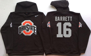 Ohio State Buckeyes 16 J.T. Barrett Black Men's Pullover Hoodie
