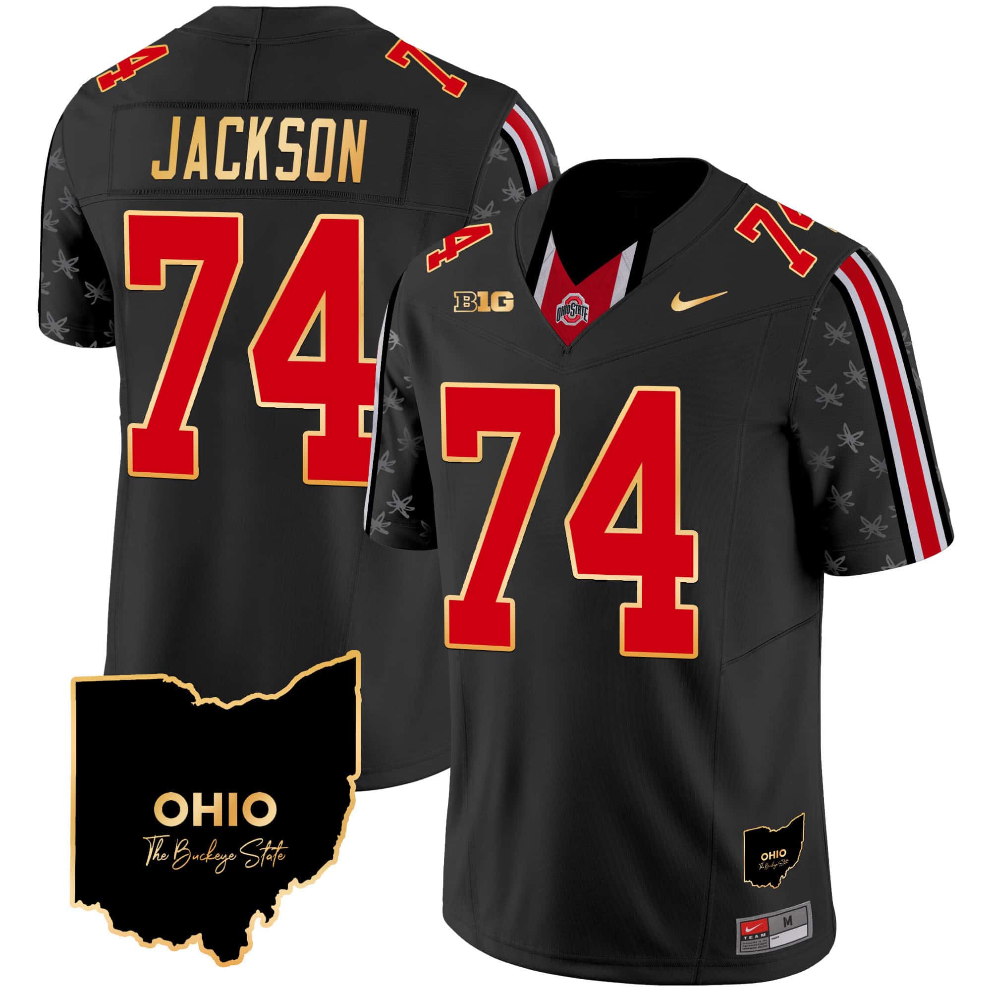 Ohio State Buckeyes 2024 Home Patch Gold Trim Vapor Limited Football  Jersey – All Stitched Black Limited #74 Donovan Jackson