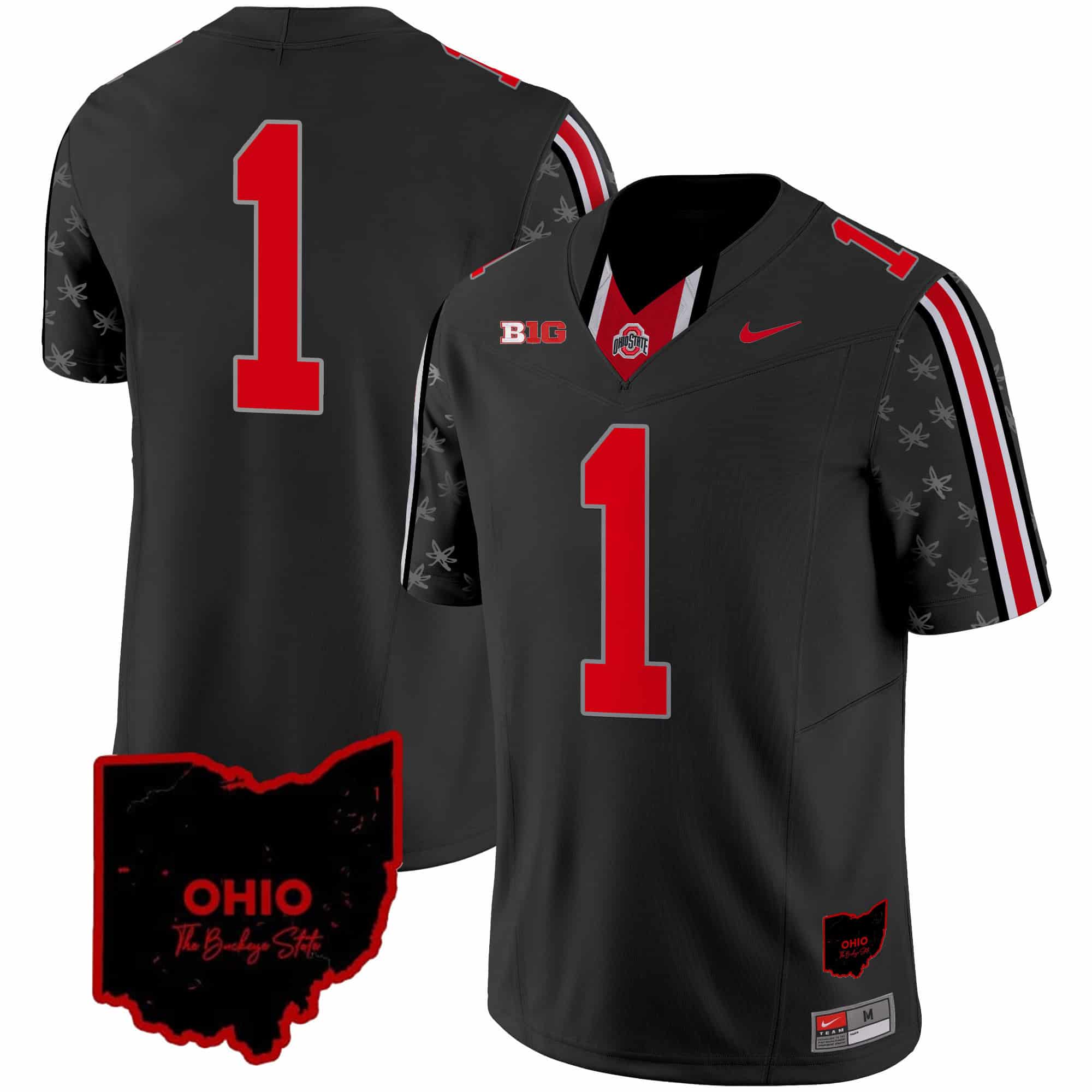 Ohio State Buckeyes 2024 Home Patch Vapor Limited   Football Jersey – All Stitched Black Limited #1  no name