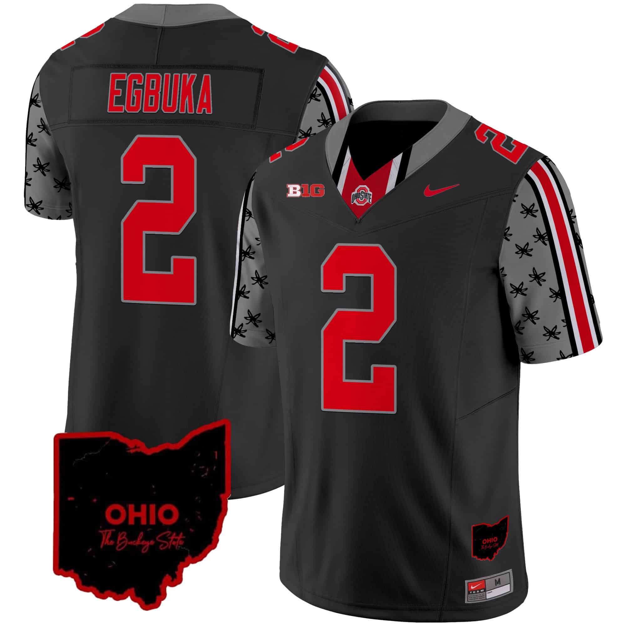 Ohio State Buckeyes 2024 Home Patch Vapor Limited  Football  Jersey – All Stitched Black #2 Emeka Egbuka
