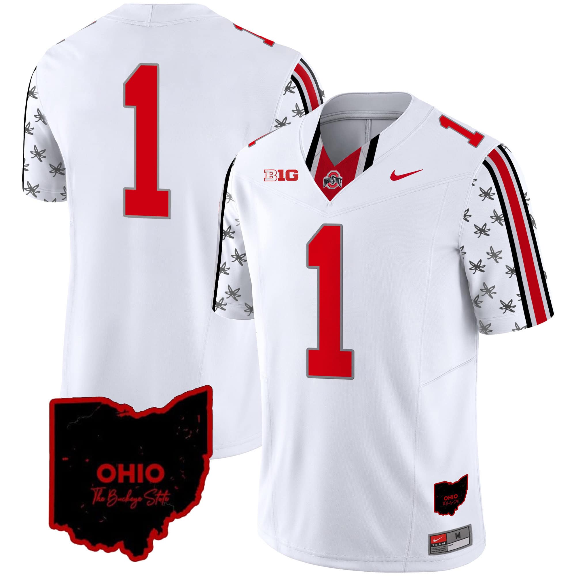 Ohio State Buckeyes 2024 Home Patch Vapor Limited Football Jersey – All Stitched White Limited #1  no name