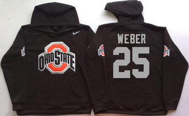 Ohio State Buckeyes 25 Mike Weber Black Men's Pullover Hoodie