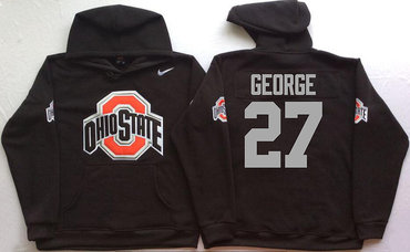 Ohio State Buckeyes 27 Eddie George Black Men's Pullover Hoodie