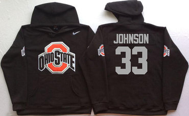 Ohio State Buckeyes 33 Pete Johnson Black Men's Pullover Hoodie