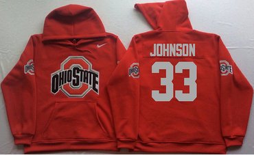 Ohio State Buckeyes 33 Pete Johnson Red Men's Pullover Hoodie